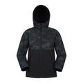 Black - Front - Mountain Warehouse Childrens-Kids Exodus Camouflage Soft Shell Jacket