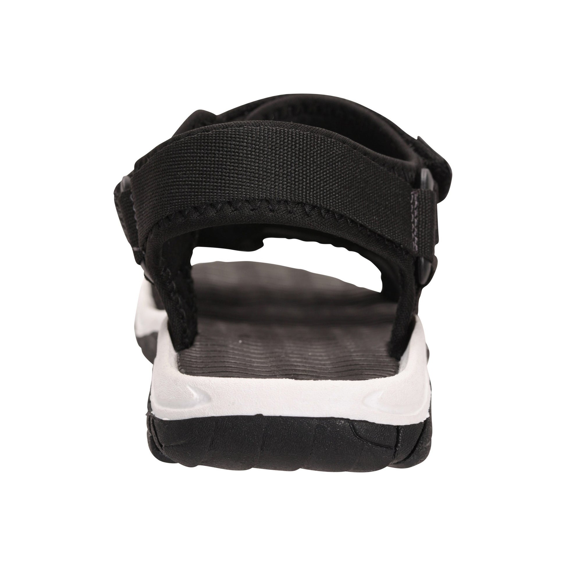 Black - Back - Mountain Warehouse Childrens-Kids 3 Touch Fastening Strap Sandals