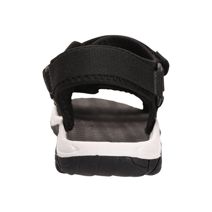 Black - Back - Mountain Warehouse Childrens-Kids 3 Touch Fastening Strap Sandals