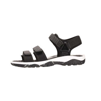 Black - Side - Mountain Warehouse Childrens-Kids 3 Touch Fastening Strap Sandals