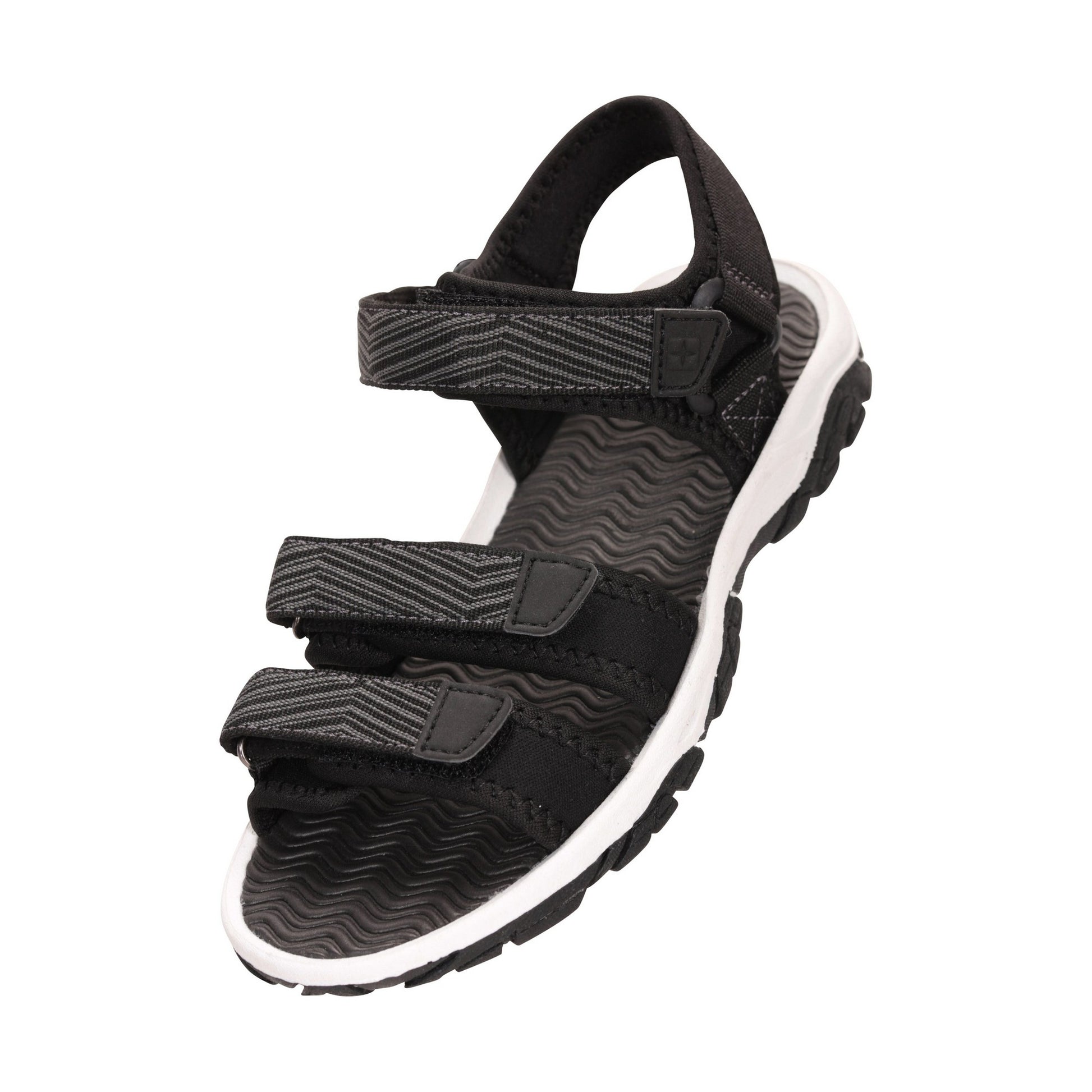 Black - Front - Mountain Warehouse Childrens-Kids 3 Touch Fastening Strap Sandals