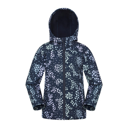 Pale Pink - Front - Mountain Warehouse Childrens-Kids Exodus II Animal Print Water Resistant Soft Shell Jacket
