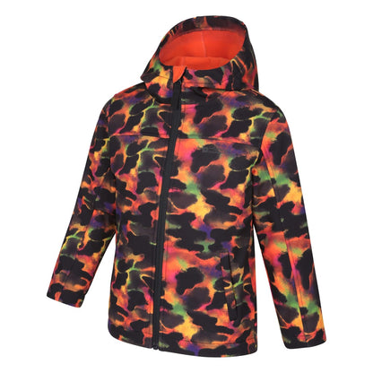 Red - Side - Mountain Warehouse Childrens-Kids Exodus II Animal Print Water Resistant Soft Shell Jacket