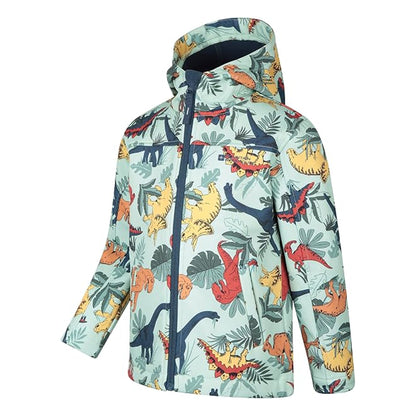 Multicoloured - Lifestyle - Mountain Warehouse Childrens-Kids Exodus II Animal Print Water Resistant Soft Shell Jacket