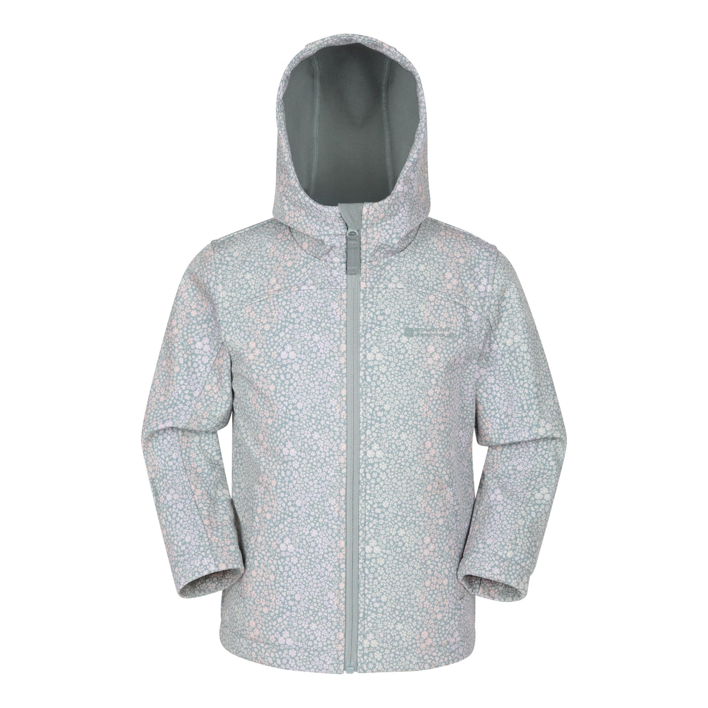 Light Khaki - Front - Mountain Warehouse Childrens-Kids Exodus II Animal Print Water Resistant Soft Shell Jacket