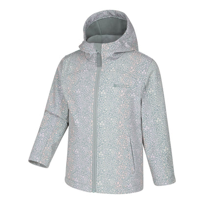 Light Khaki - Side - Mountain Warehouse Childrens-Kids Exodus II Animal Print Water Resistant Soft Shell Jacket