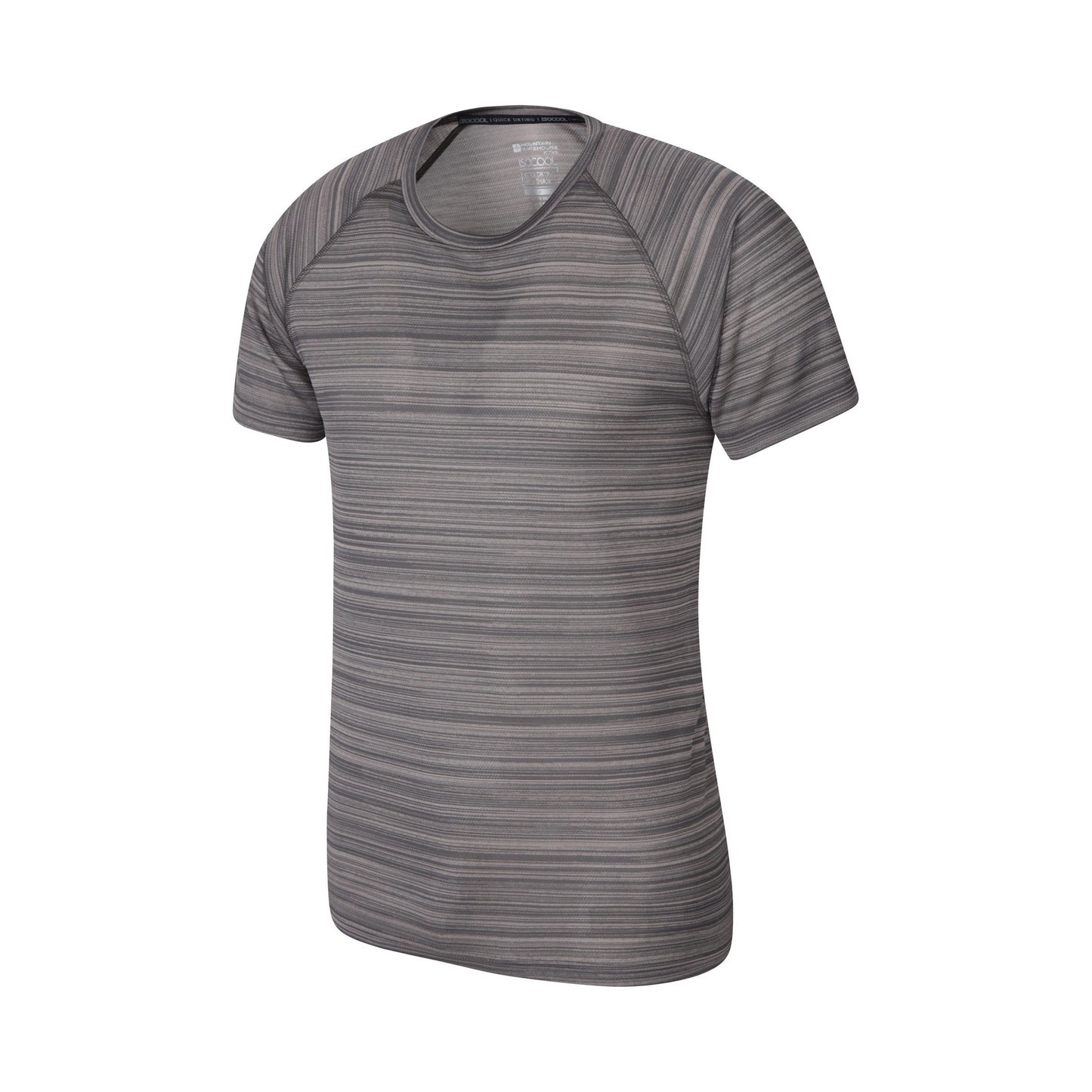 Grey - Back - Mountain Warehouse Mens Endurance Striped T-Shirt