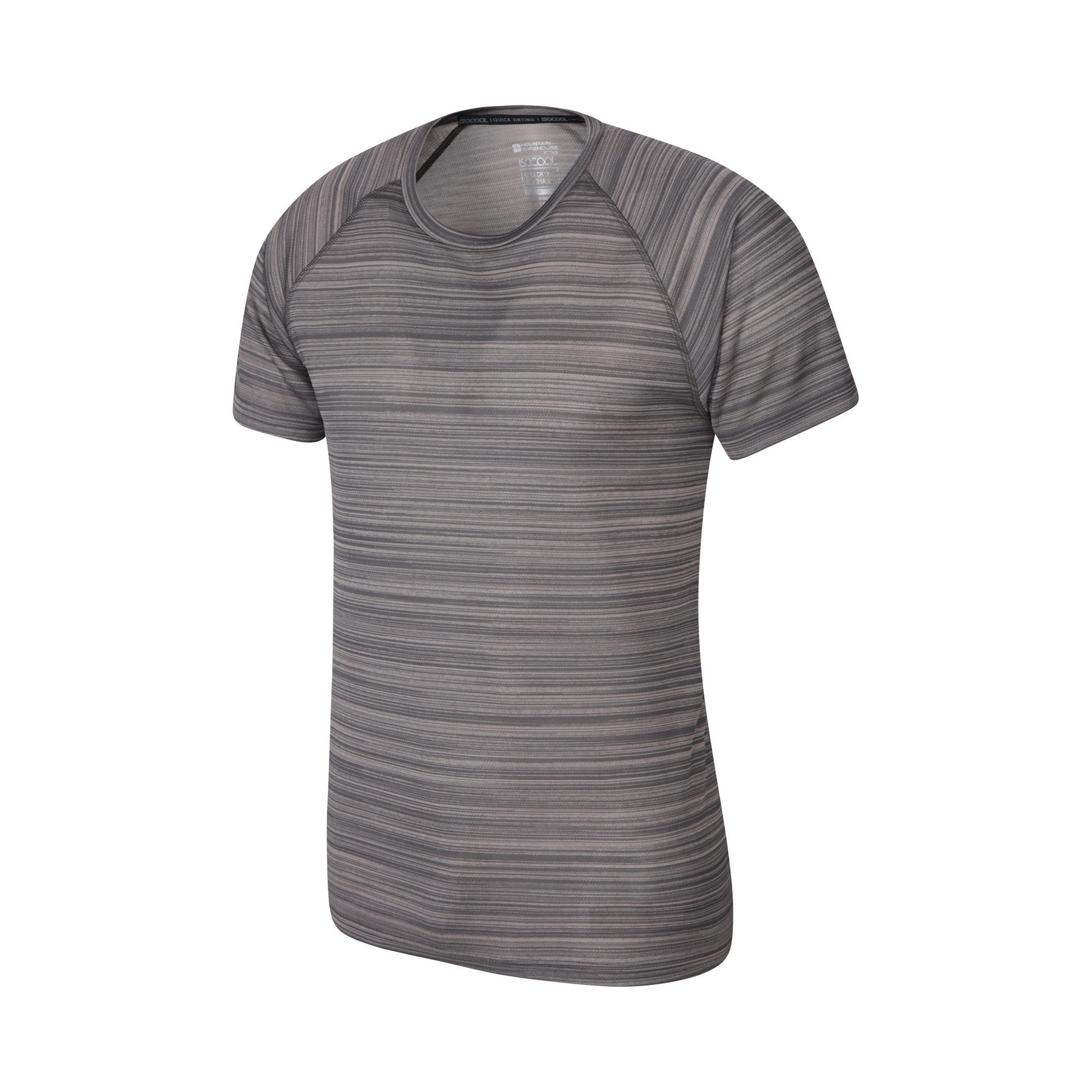 Grey - Back - Mountain Warehouse Mens Endurance Striped T-Shirt