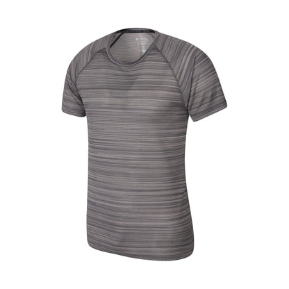 Grey - Back - Mountain Warehouse Mens Endurance Striped T-Shirt