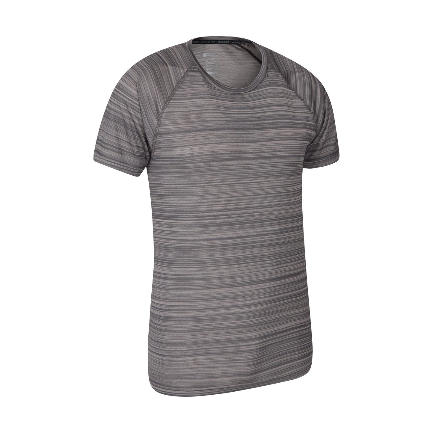 Grey - Side - Mountain Warehouse Mens Endurance Striped T-Shirt