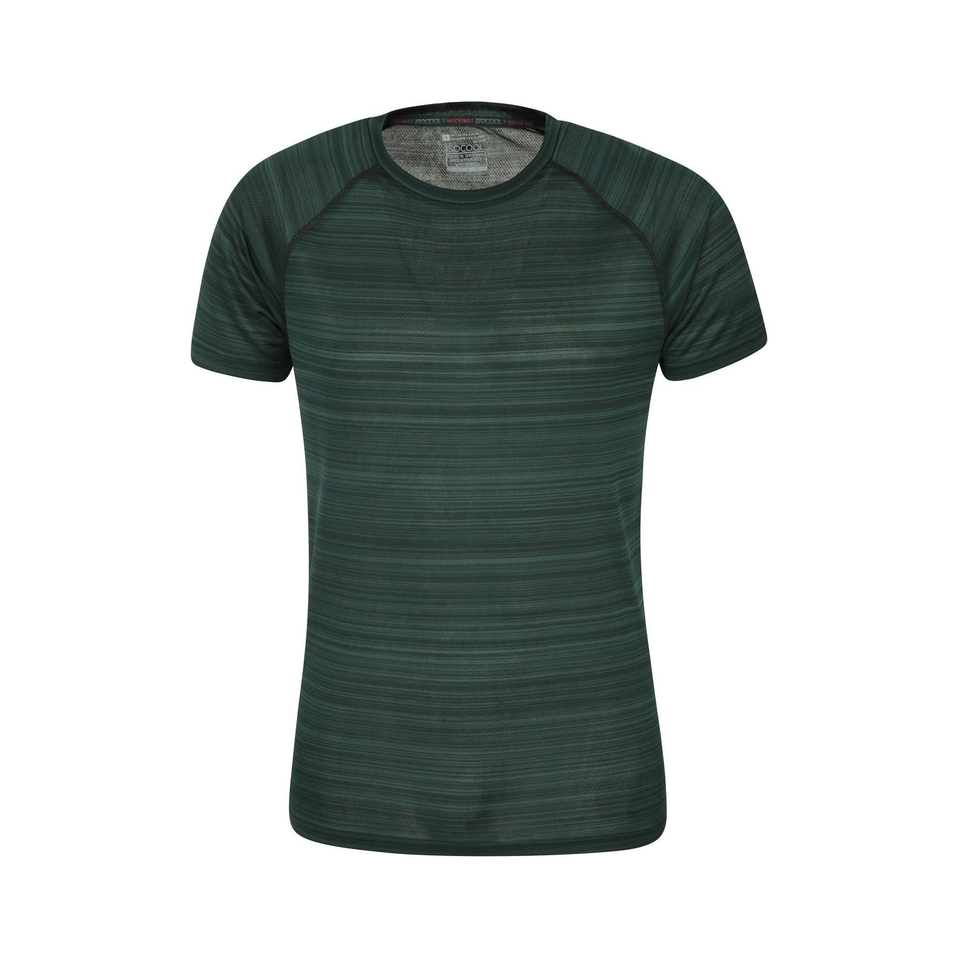 Dark Khaki - Front - Mountain Warehouse Mens Endurance Striped T-Shirt