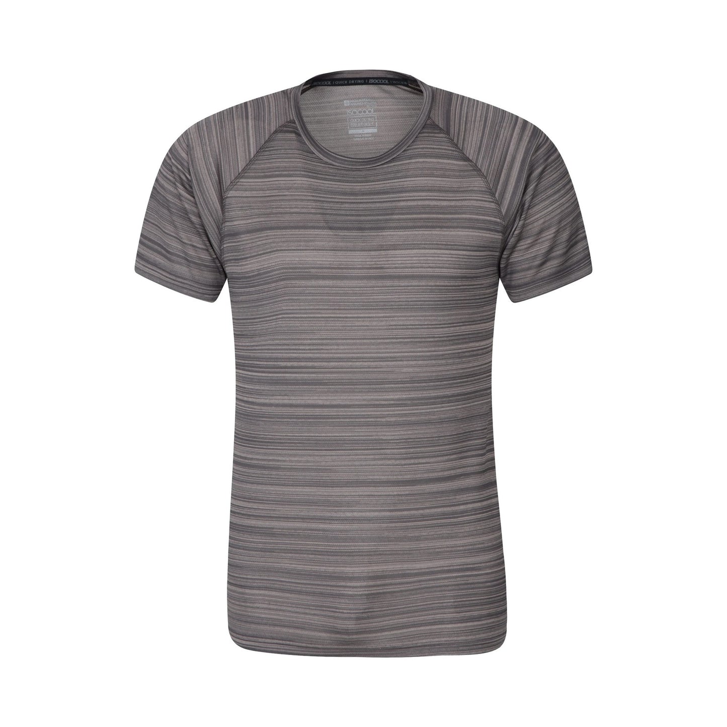 Grey - Front - Mountain Warehouse Mens Endurance Striped T-Shirt