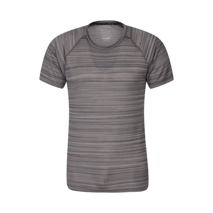 Grey - Front - Mountain Warehouse Mens Endurance Striped T-Shirt