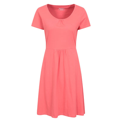 Coral - Front - Mountain Warehouse Womens-Ladies Essentials Lora Plain Skater Dress