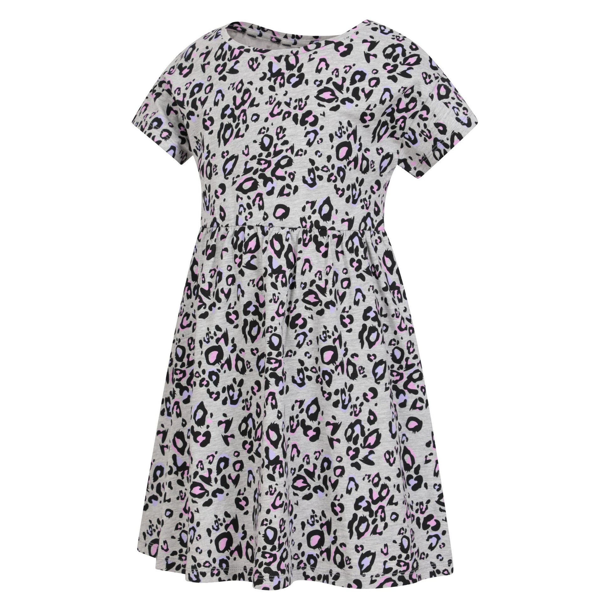 Grey - Side - Mountain Warehouse Girls Essentials Lora Leopard Print Dress