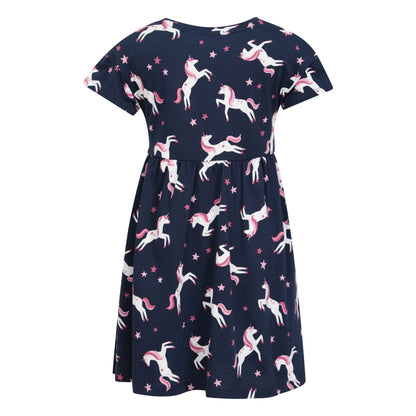 Navy - Back - Mountain Warehouse Girls Essentials Lora Unicorn Dress