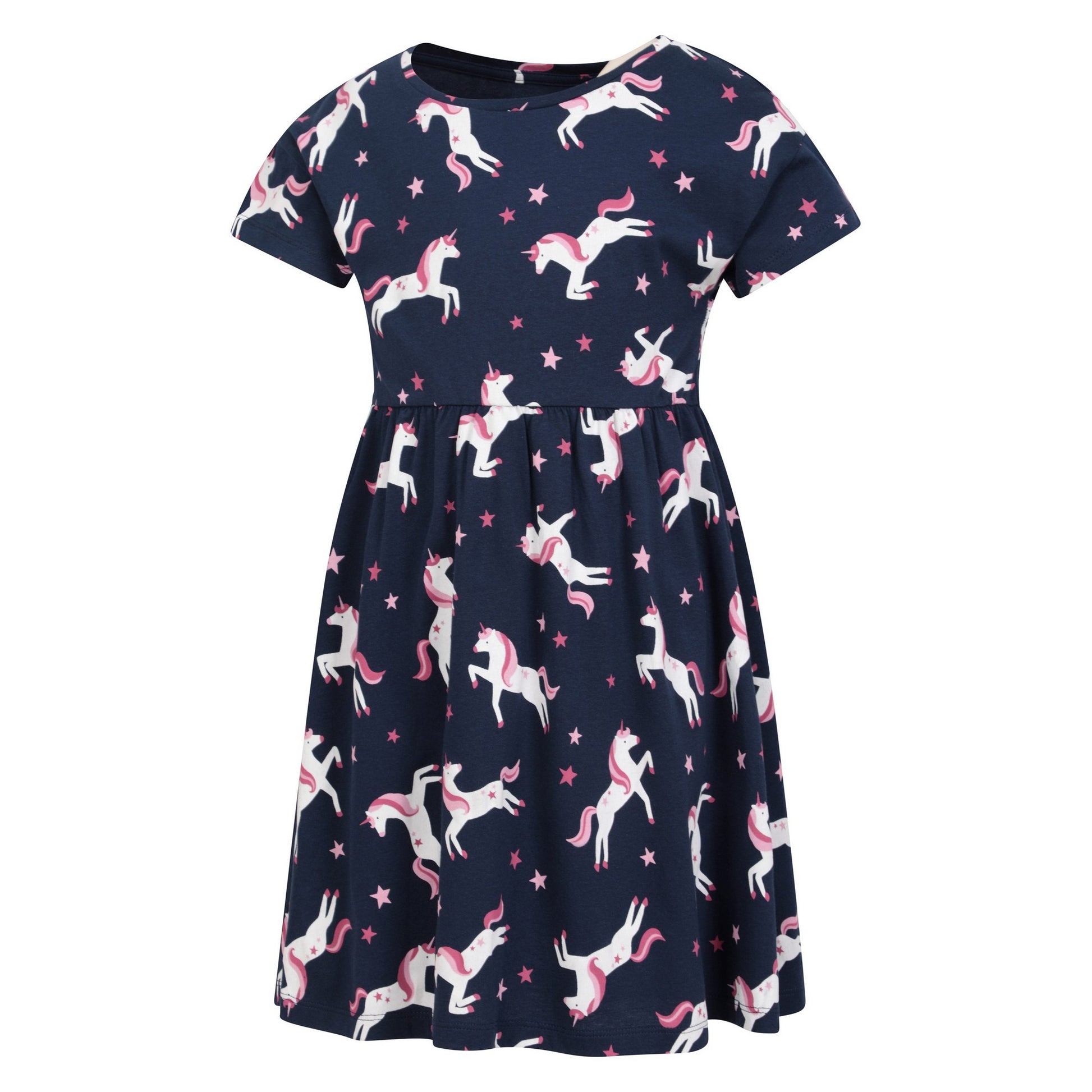 Navy - Side - Mountain Warehouse Girls Essentials Lora Unicorn Dress