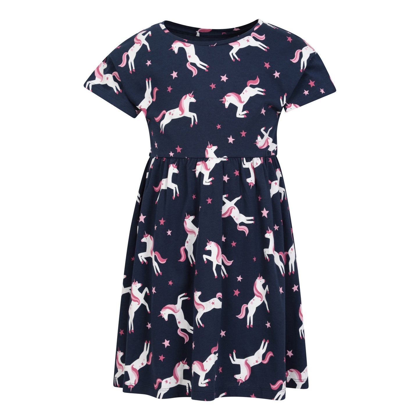 Navy - Front - Mountain Warehouse Girls Essentials Lora Unicorn Dress
