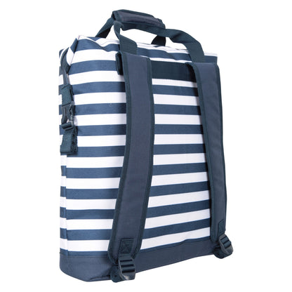 Navy - Back - Mountain Warehouse Contrast Striped Beach Cool Bag