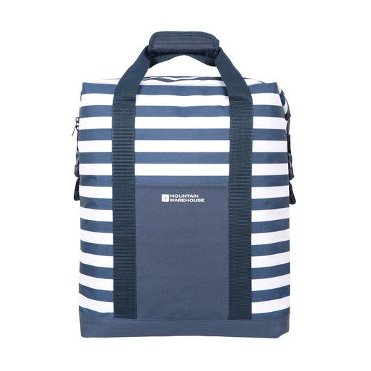 Navy - Front - Mountain Warehouse Contrast Striped Beach Cool Bag