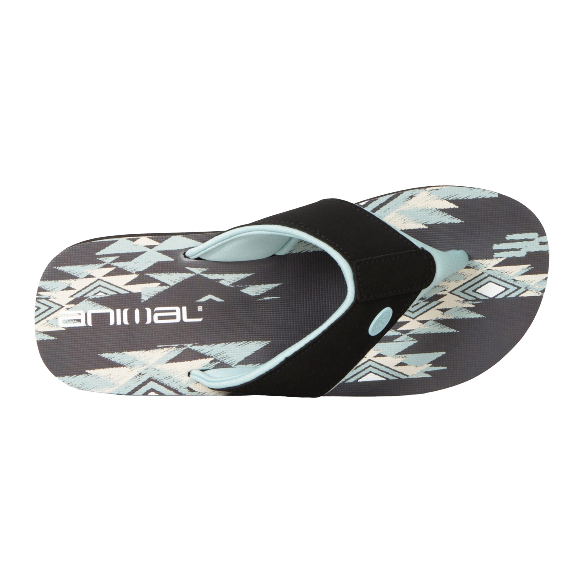 Black - Back - Animal Womens-Ladies Swish Aztec Recycled Flip Flops