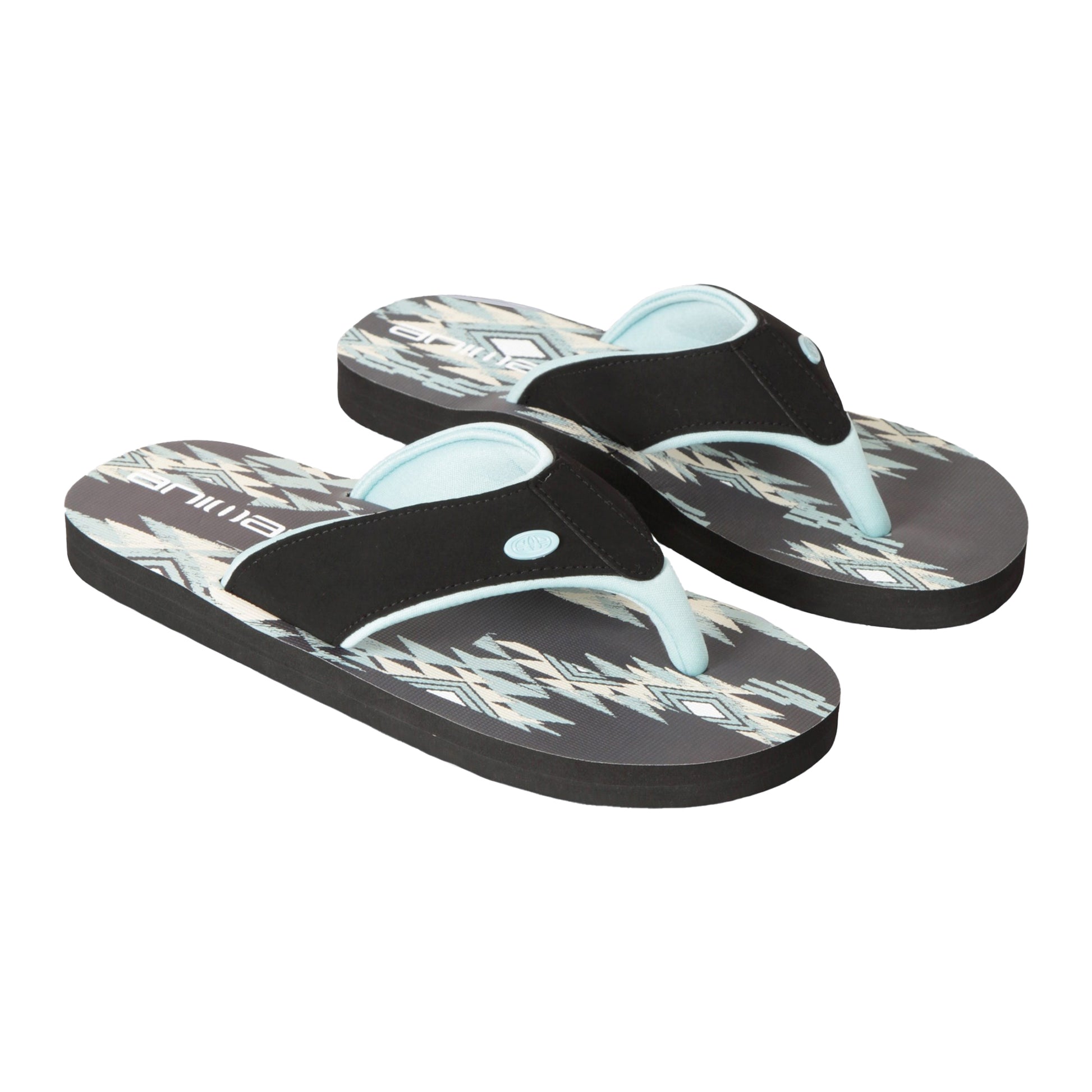 Black - Front - Animal Womens-Ladies Swish Aztec Recycled Flip Flops