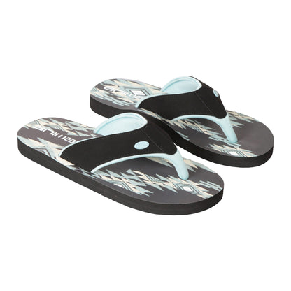 Black - Front - Animal Womens-Ladies Swish Aztec Recycled Flip Flops