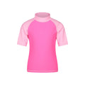 Bubble Pink - Front - Mountain Warehouse Childrens-Kids UV Protection Rash Top