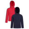 Navy-Red - Front - Mountain Warehouse Childrens-Kids Camber Quarter Zip Hoodie (Pack Of 2)