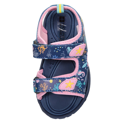 Blue - Pack Shot - Mountain Warehouse Childrens-Kids Sand Sea Creatures Sandals