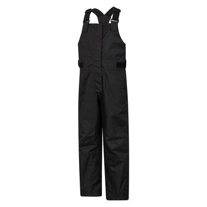 Black - Side - Mountain Warehouse Childrens-Kids Spray Waterproof Dungarees