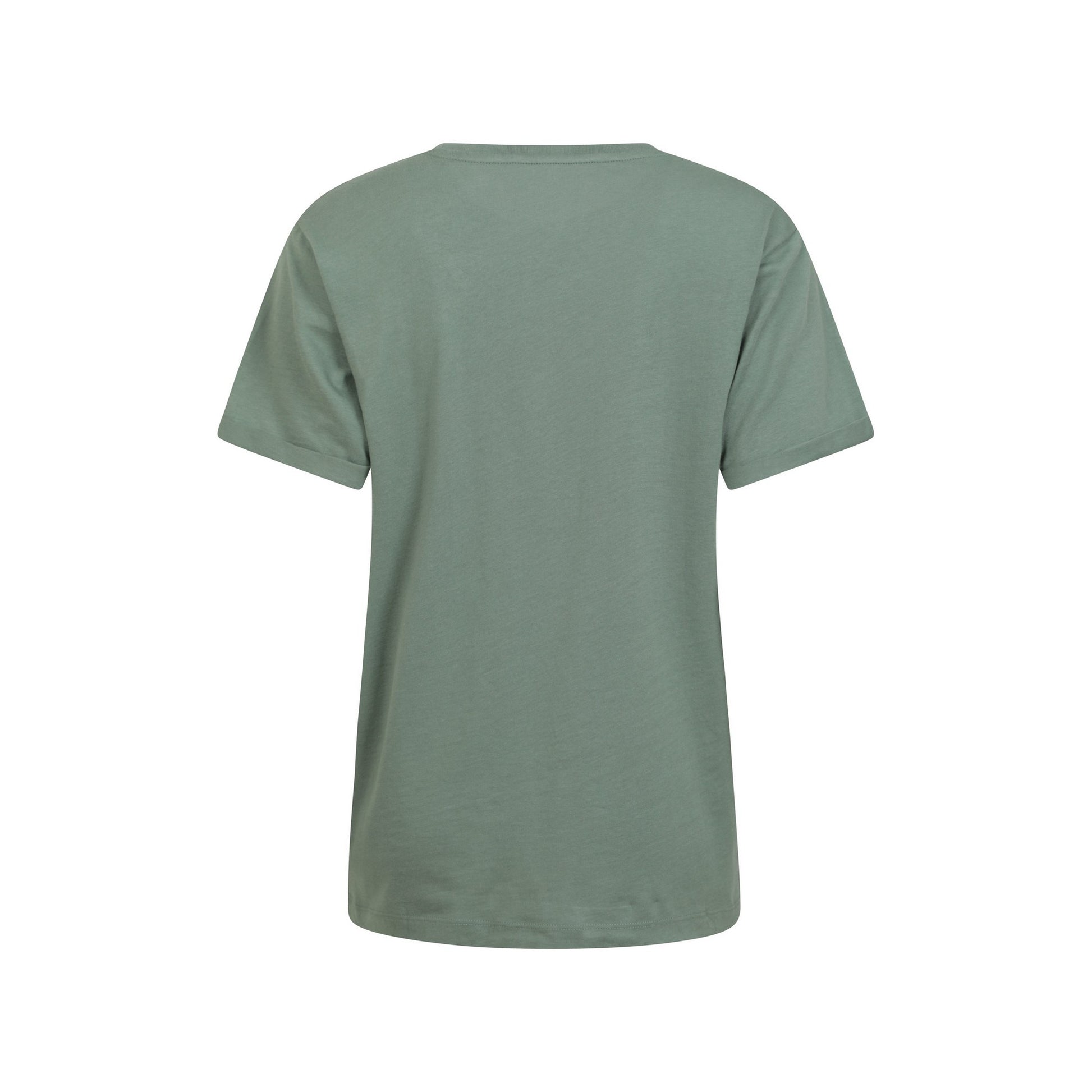 Khaki Green - Back - Mountain Warehouse Womens-Ladies Wave Feather Organic Loose T-Shirt