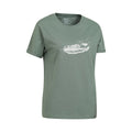 Khaki Green - Lifestyle - Mountain Warehouse Womens-Ladies Wave Feather Organic Loose T-Shirt