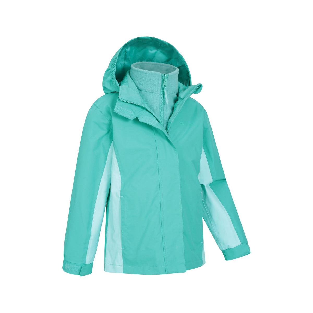 Teal - Lifestyle - Mountain Warehouse Childrens-Kids Lightning 3 in 1 Waterproof Jacket