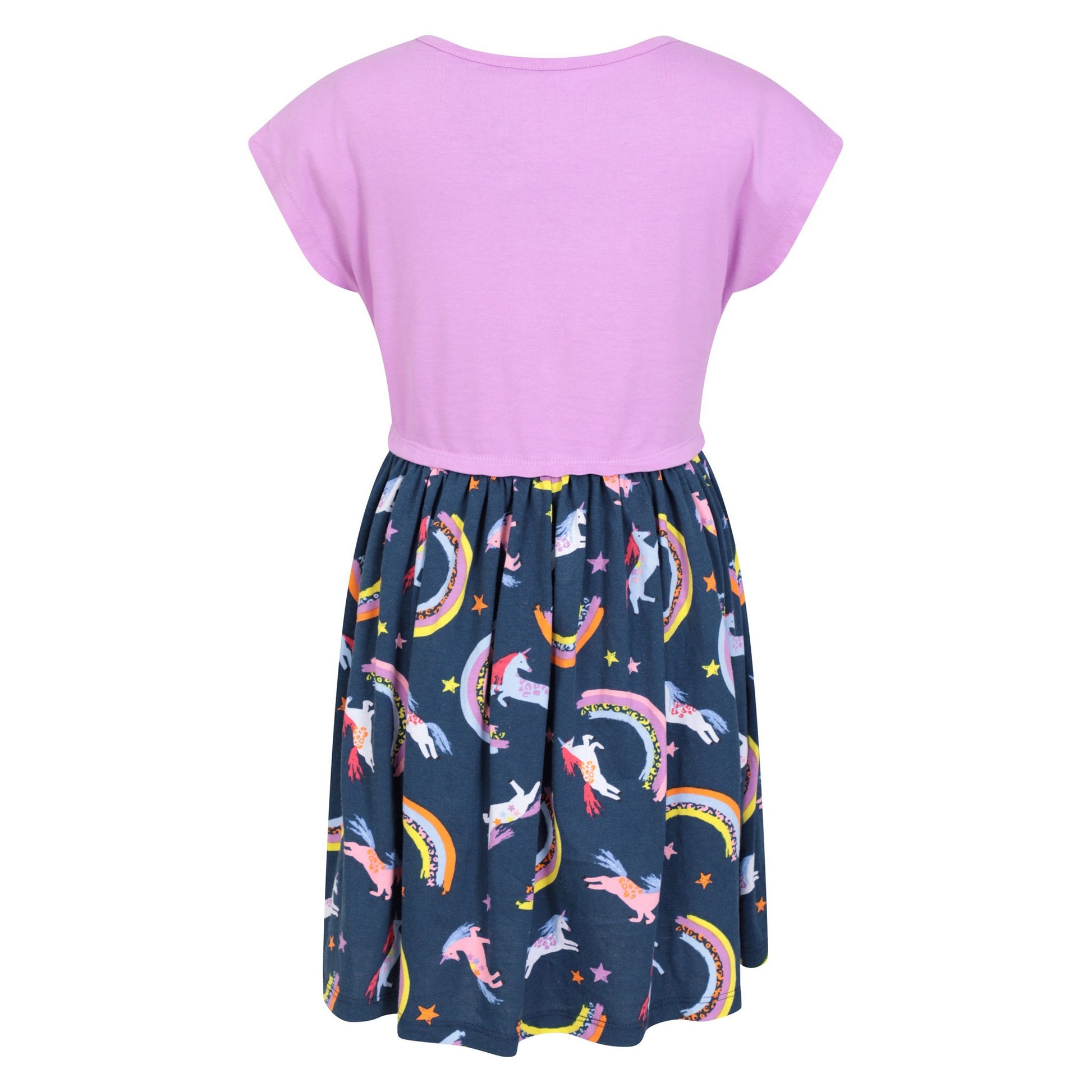 Rainbow - Back - Mountain Warehouse Girls Poppy Unicorn And Rainbow Organic Cotton Casual Dress
