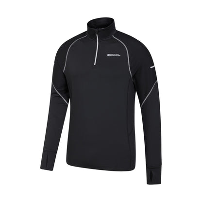 Black - Side - Mountain Warehouse Mens Control Half Zip Midlayer