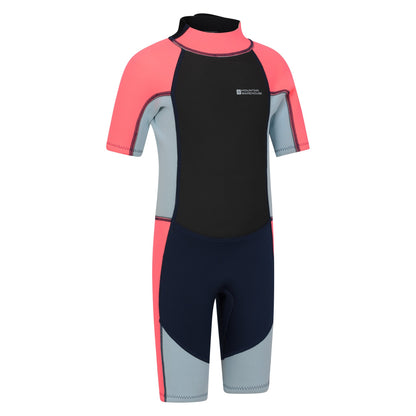 Fuchsia - Lifestyle - Mountain Warehouse Childrens-Kids Contrast Panel Wetsuit