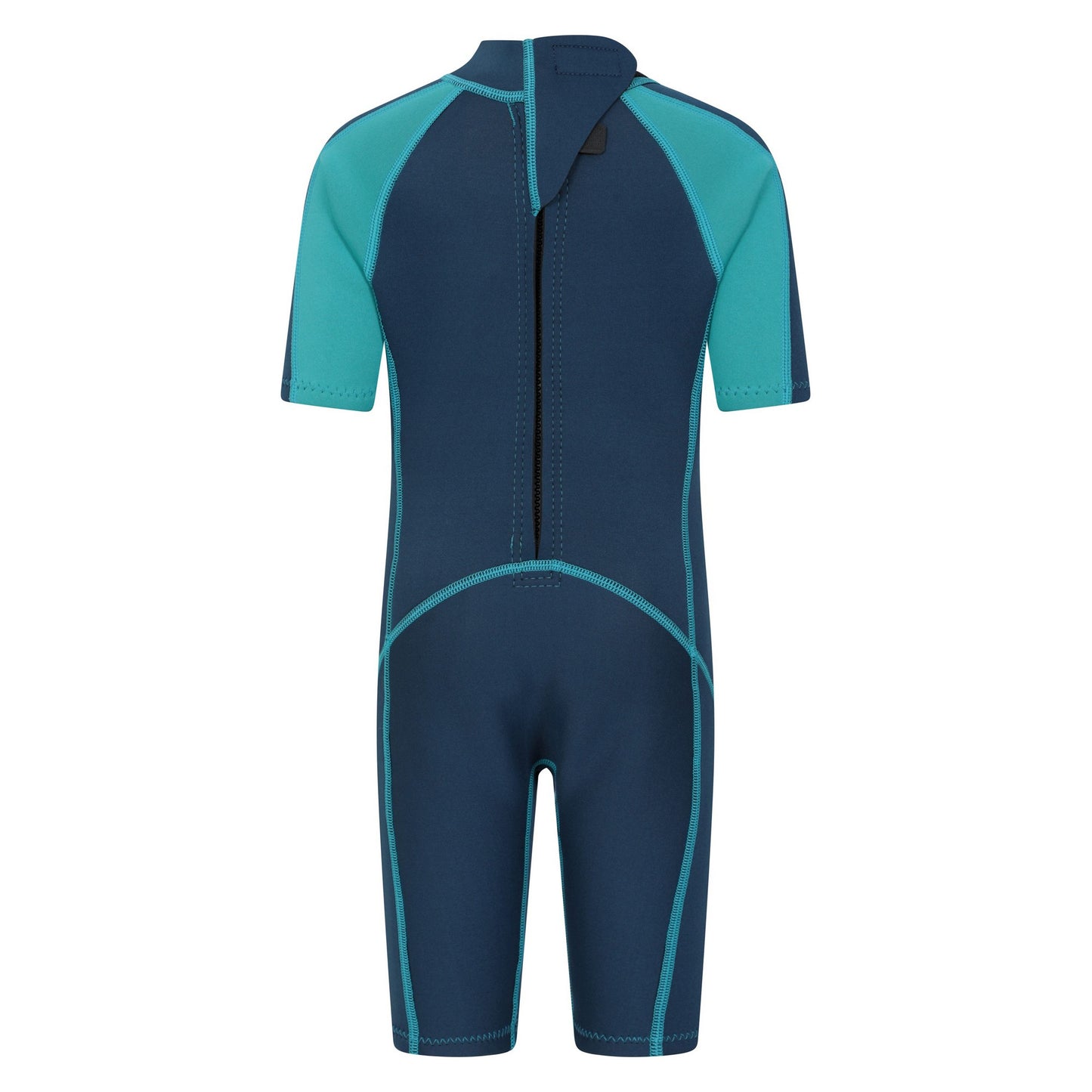 Teal - Back - Mountain Warehouse Childrens-Kids Contrast Panel Wetsuit