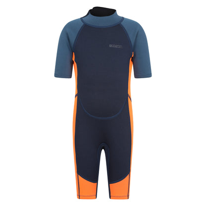 Bright Orange - Front - Mountain Warehouse Childrens-Kids Contrast Panel Wetsuit