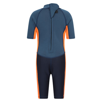 Bright Orange - Back - Mountain Warehouse Childrens-Kids Contrast Panel Wetsuit