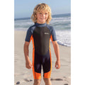 Orange - Front - Mountain Warehouse Childrens-Kids Contrast Panel Wetsuit