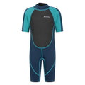 Teal - Front - Mountain Warehouse Childrens-Kids Contrast Panel Wetsuit