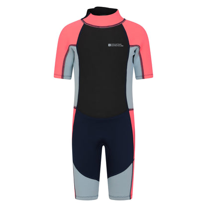 Fuchsia - Front - Mountain Warehouse Childrens-Kids Contrast Panel Wetsuit