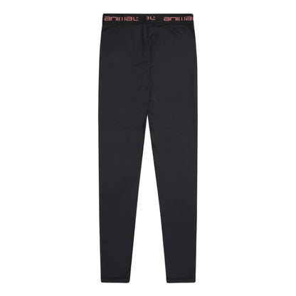 Jet Black - Back - Animal Womens-Ladies Piste Base Layer Leggings