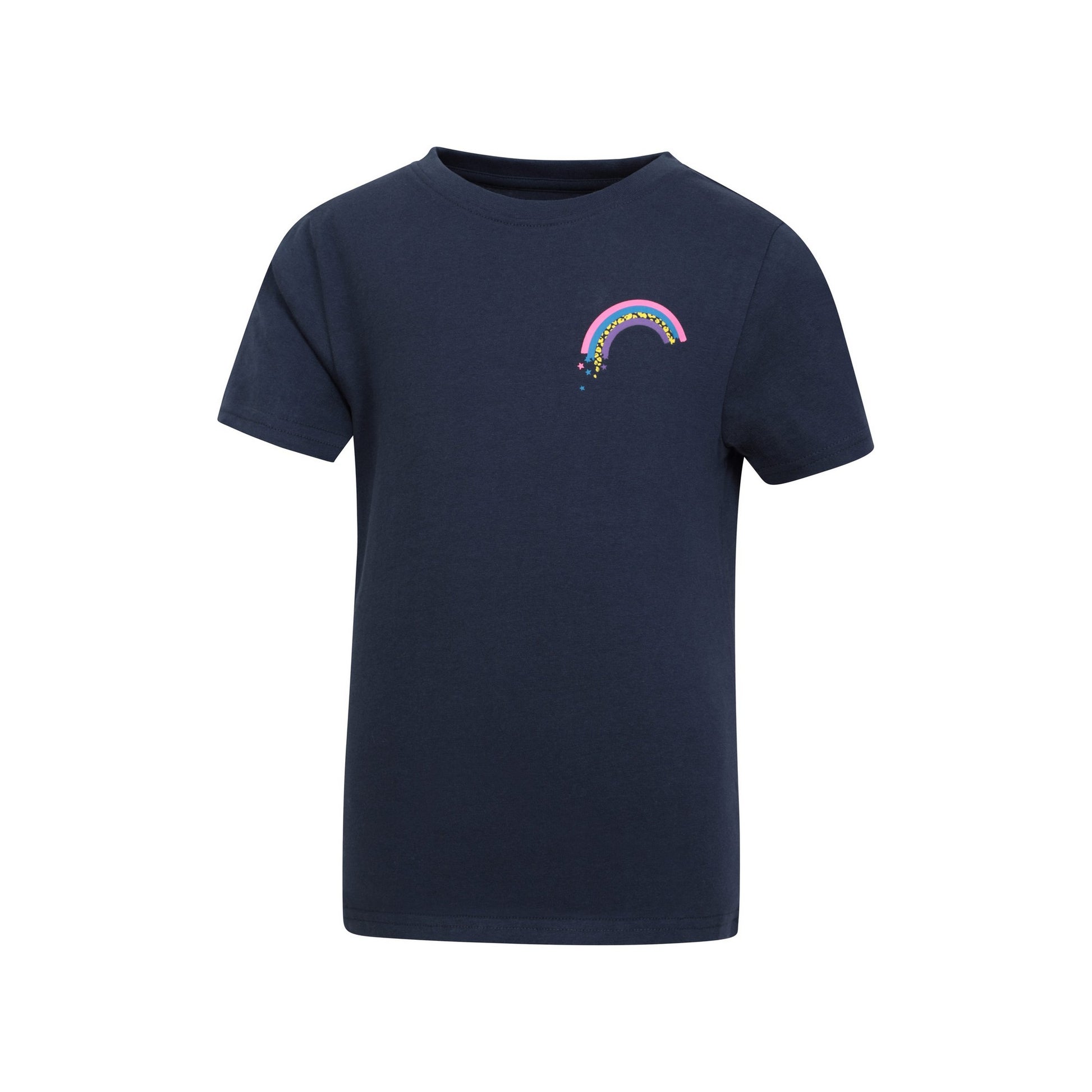 Navy - Side - Mountain Warehouse Childrens-Kids Rainbow Organic T-Shirt