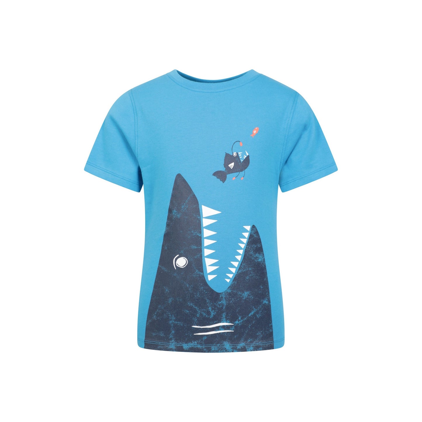 Blue - Front - Mountain Warehouse Childrens-Kids Hungry Shark Organic T-Shirt