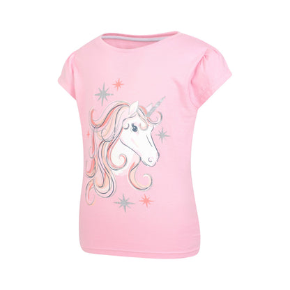 Pink - Side - Mountain Warehouse Childrens-Kids Unicorn Organic T-Shirt