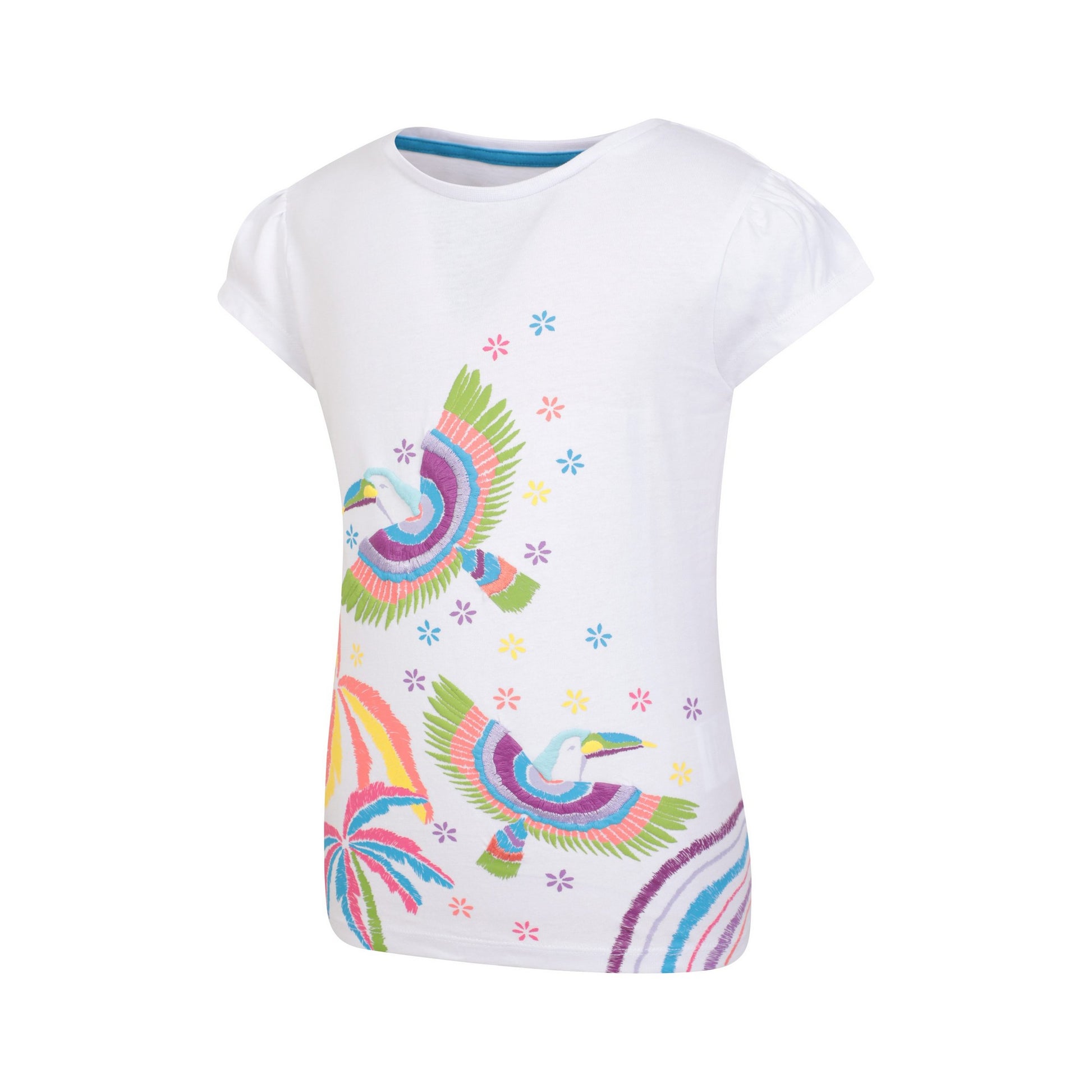 White - Side - Mountain Warehouse Childrens-Kids Toucan Organic T-Shirt