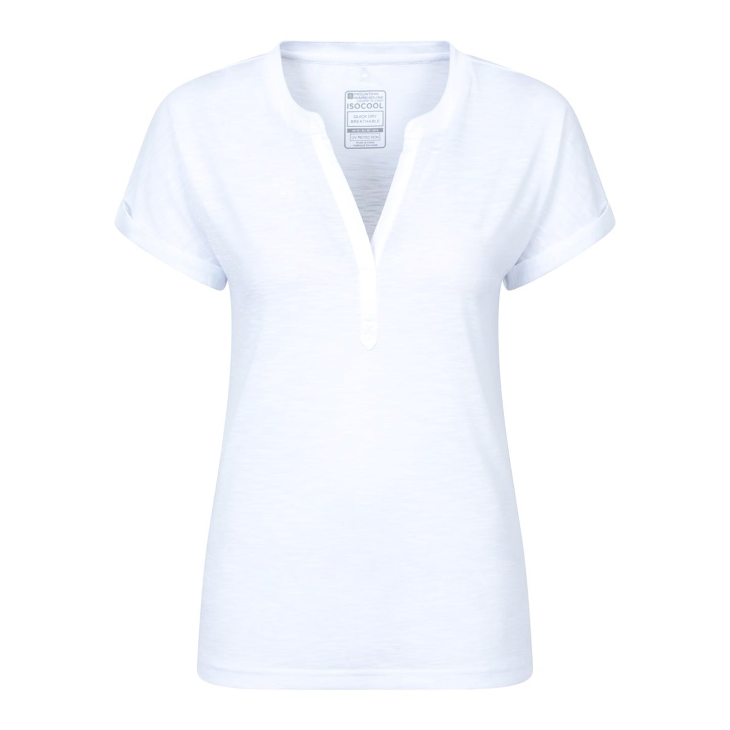 White - Front - Mountain Warehouse Womens-Ladies Skye Slub Quick Dry T-Shirt