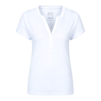 White - Front - Mountain Warehouse Womens-Ladies Skye Slub Quick Dry T-Shirt